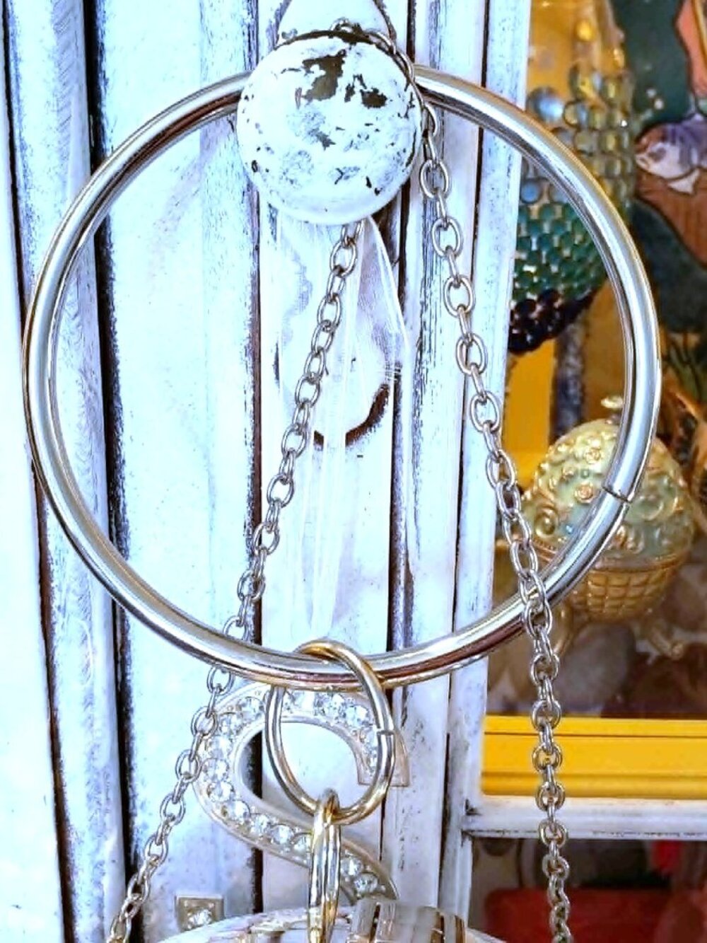 Betsey Johnson Kitsch Crossbody Glass Disco Ball Dancing Queen Bracelet Handbag - Picture 9 of 16
